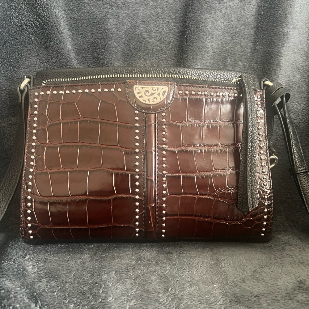 Brighton Jagger Crossbody Black-Chocolate bag